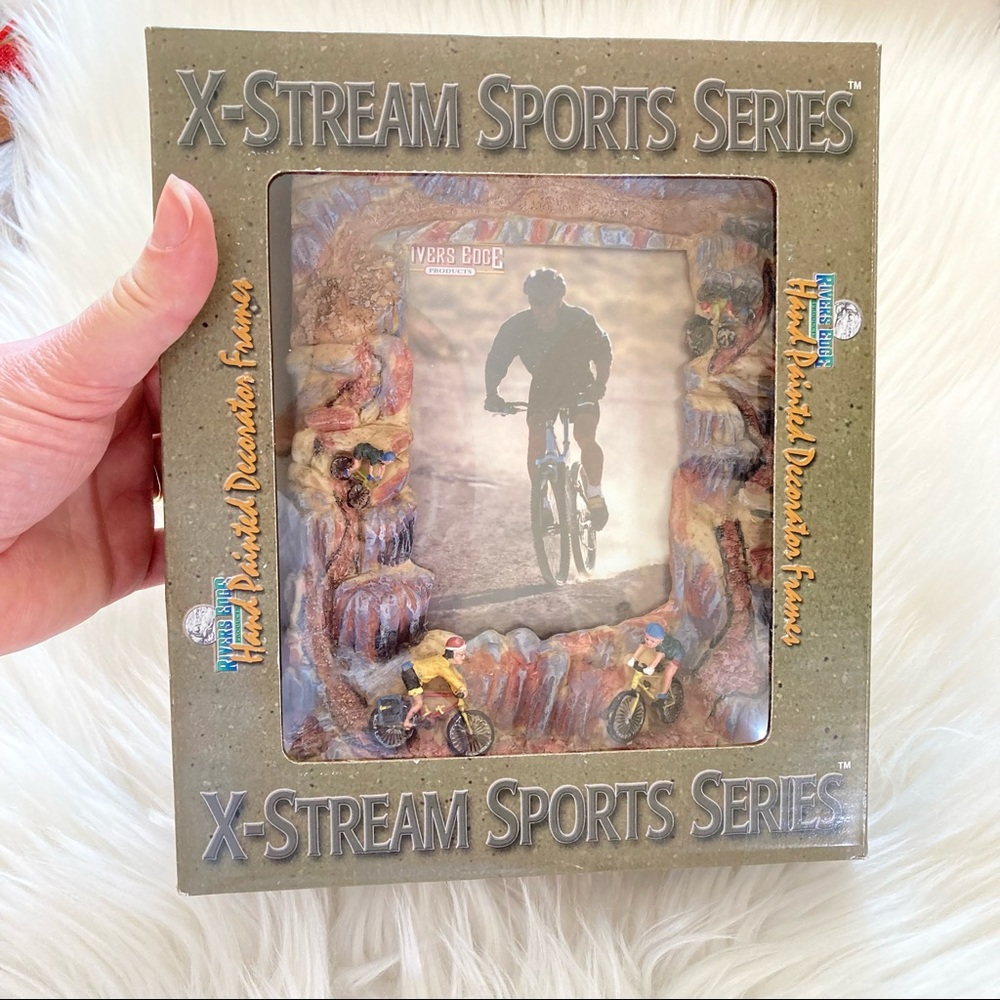 NEW Vintage Rivers Edge X-Stream Sports Series Hand Painted Frame 4”x6”